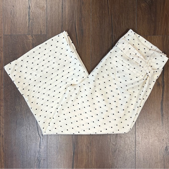 Cynthia Rowley polkadot wide leg crop pant SZ 10 - Picture 1 of 5